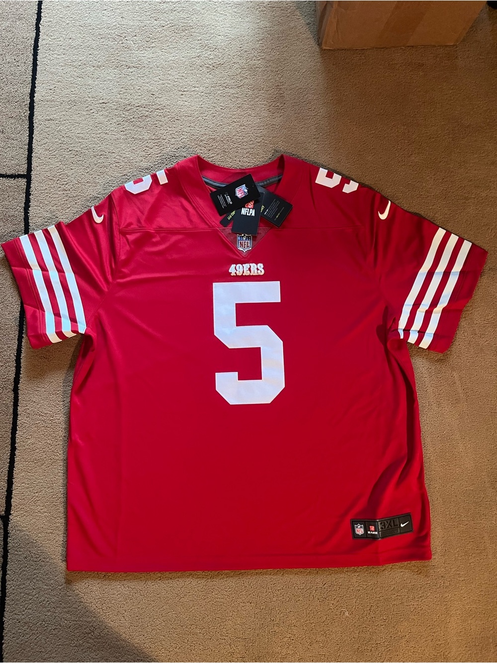 Nike Red San Francisco 49ers #5 Men’s Football Jersey